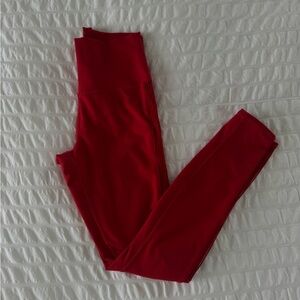 Vibrant Red Leggings with mesh side piping - Alo - small
